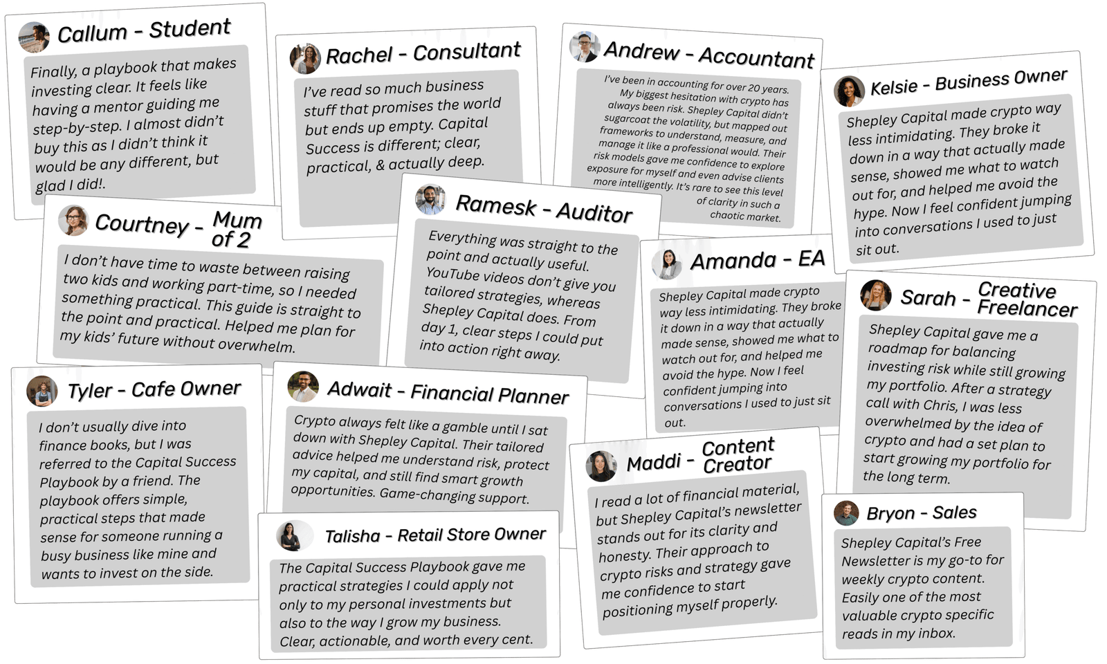 Investor testimonial explaining how the strategy call helped define next steps