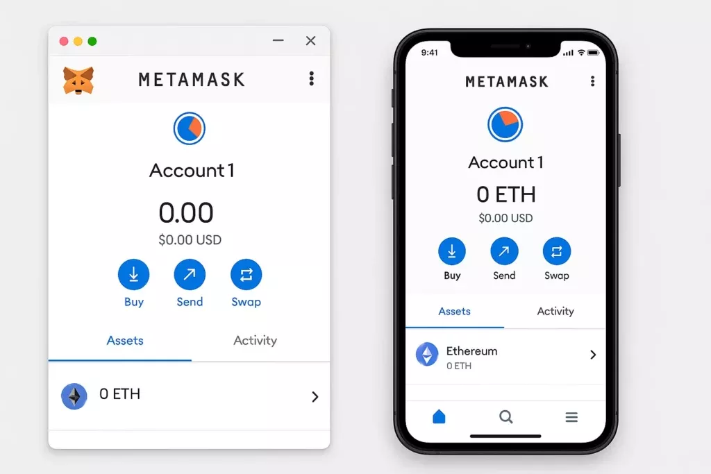 MetaMask wallet interface layout - how to use MetaMask